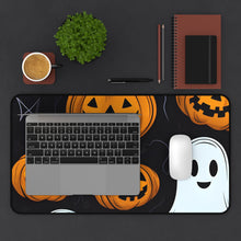 DistinctInk Desk Mat with Ghost Skeleton Cartoon Pumpkin Design for Halloween