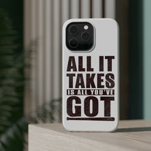 DistinctInk ToughCase for Apple iPhone, Compatible with MagSafe Charging - All It Takes Is All You've Got Baseball