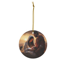 DistinctInk Hanging Ceramic Christmas Tree Ornament Charm with Gold String - Great Gift/Present - 2 3/4 inch Diameter - Bethlehem's Promise Fulfilled: Micah 5:2