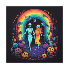 DistinctInk Canvas Wall Art with The Enduring Beauty of Writing for Halloween LGBTQ+ Pride
