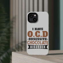 DistinctInk ToughCase for Apple iPhone, Compatible with MagSafe Charging - OCD Obsessive Chocolate Disorder