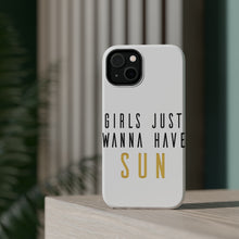 DistinctInk ToughCase for Apple iPhone, Compatible with MagSafe Charging - Girls Just Wanna Have Sun