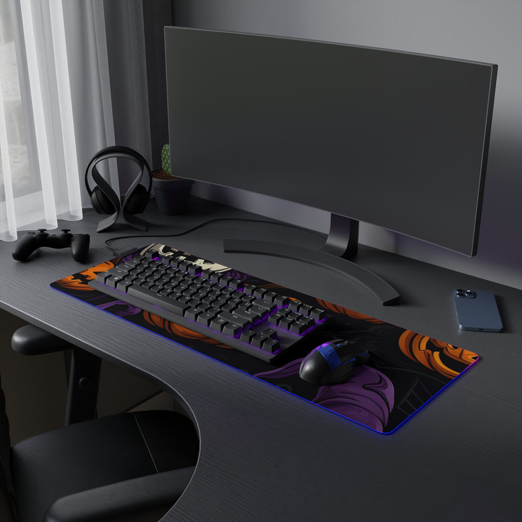 LED Gaming Mouse Pad with "Halloween Haunts and Pumpkin Pals" Design for Halloween, view 21