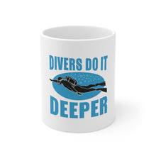 DistinctInk Glossy White Coffee / Tea Mug - Divers Do It Deeper