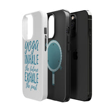 DistinctInk ToughCase for Apple iPhone, Compatible with MagSafe Charging - Yoga Inhale the Future Exhale the Past