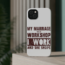 DistinctInk ToughCase for Apple iPhone, Compatible with MagSafe Charging - Marriage is Workshop - I Work She Shops