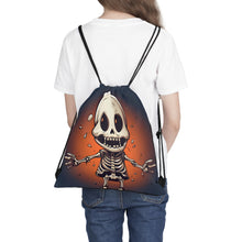 DistinctInk Drawstring Bag / Backpack with Skelly's Halloween Bash Design for Halloween