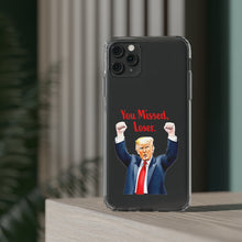 DistinctInk Clear Case for Apple iPhone or Samsung Galaxy - Trump "You Missed, Loser" Cartoon Design
