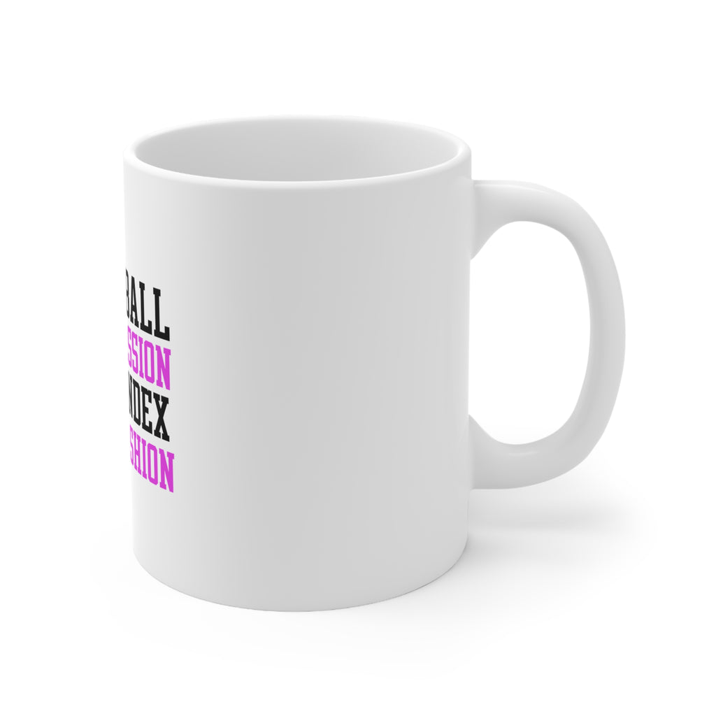 Glossy White Coffee / Tea Mug - Volleyball is My Passion Spandex My Fashion, view 3