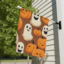 DistinctInk Garden & House Banner Flag with "Boo-ttifull Skeleton Cartoon Pattern Pumpkin" Design for Halloween