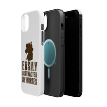 DistinctInk ToughCase for Apple iPhone, Compatible with MagSafe Charging - Easily Distracted By Horses