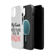DistinctInk ToughCase for Apple iPhone, Compatible with MagSafe Charging - My Favorite Hockey Player Calls Me Mom