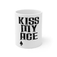 DistinctInk Glossy White Coffee / Tea Mug - Kiss My ACE - Poker Blackjack Gambling