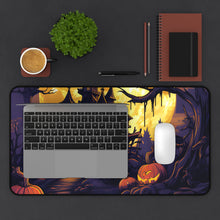 DistinctInk Desk Mat with Ghostly Ghouls in the Graveyard Design for Halloween