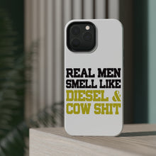 DistinctInk ToughCase for Apple iPhone, Compatible with MagSafe Charging - Real Men Smell Like Diesel & Cow S**t
