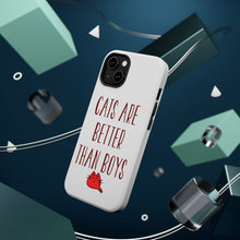 DistinctInk ToughCase for Apple iPhone, Compatible with MagSafe Charging - Cats Are Better Than Boys