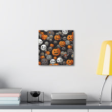 DistinctInk Canvas Wall Art with Haunted Harvest Time for Halloween