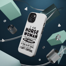 DistinctInk ToughCase for Apple iPhone, Compatible with MagSafe Charging - I Am A Horse Woman - Can't Control