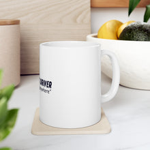 DistinctInk Glossy White Coffee / Tea Mug - Dump Truck Driver Take a Dump Anywhere
