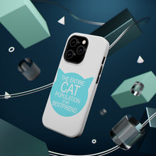 DistinctInk ToughCase for Apple iPhone, Compatible with MagSafe Charging - Cat Population is My Best Friend