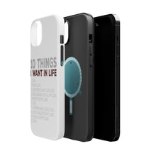 DistinctInk ToughCase for Apple iPhone, Compatible with MagSafe Charging - Things I Want In Life - Cars, Money, Woman