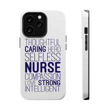 DistinctInk ToughCase for Apple iPhone, Compatible with MagSafe Charging - Thoughtful Caring Hero Selfless Nurse