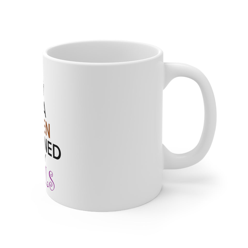 Glossy White Coffee / Tea Mug - I'm a Queen Crowned in My Curls, view 3