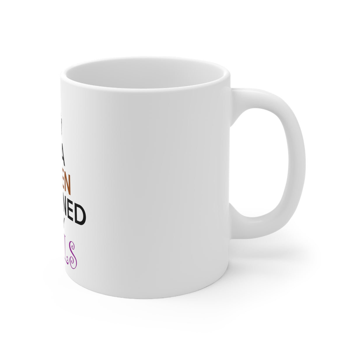 Glossy White Coffee / Tea Mug - I'm a Queen Crowned in My Curls, view 3
