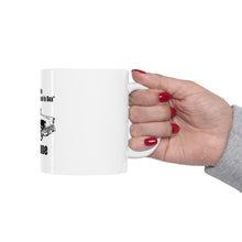 DistinctInk Glossy White Coffee / Tea Mug - All Guys Think About is Sex - Cars!