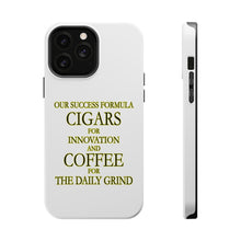 DistinctInk ToughCase for Apple iPhone, Compatible with MagSafe Charging - Success Formula - Cigars & Coffee