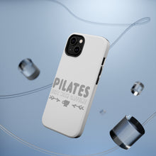 DistinctInk ToughCase for Apple iPhone, Compatible with MagSafe Charging - Pilates Best With Caffeine