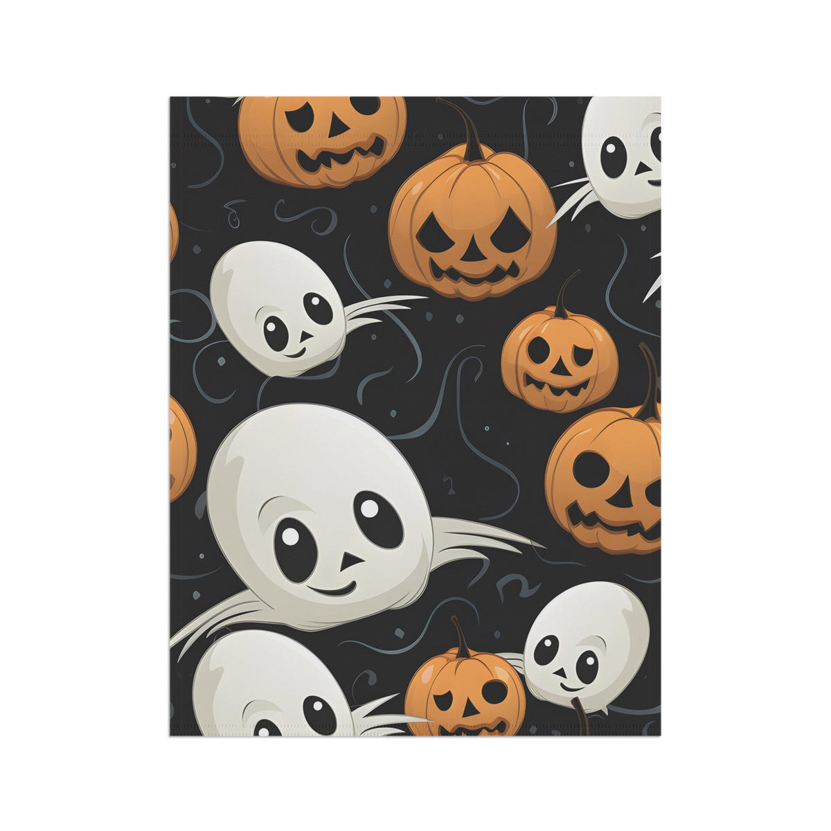 Garden & House Banner / Flag with Ghost Skeleton Pumpkin Pattern Design for Halloween, view 8