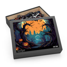 DistinctInk Jigsaw Puzzle with Haunted Evening Nightmare Design for Halloween