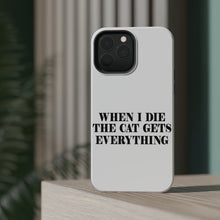 DistinctInk ToughCase for Apple iPhone, Compatible with MagSafe Charging - When I Die The Cat Gets Everything