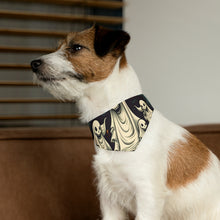 DistinctInk Adjustable Pet Banana Collar with Spooky Skeleton Pumpkins Design for Halloween