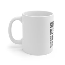 DistinctInk Glossy White Coffee / Tea Mug - Stressed Blessed Baseball Obsessed