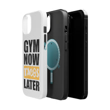 DistinctInk ToughCase for Apple iPhone, Compatible with MagSafe Charging - Gym Now Tacos Later