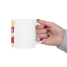 DistinctInk Glossy White Coffee / Tea Mug - Warning Crazy Baseball Fan Approaching