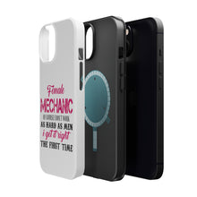 DistinctInk ToughCase for Apple iPhone, Compatible with MagSafe Charging - Female Mechanic Get It Right the First Time