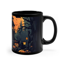DistinctInk Black Coffee Mug - Spooky Trick or Treating for Halloween