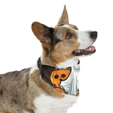 DistinctInk Adjustable Pet Banana Collar with "Spooky Skeleton Pumpkins" Design for Halloween