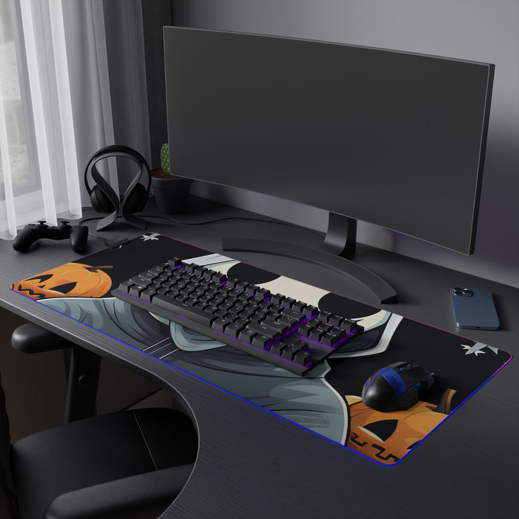 LED Gaming Mouse Pad with Skeleton Ghost and Pumpkin Design for Halloween, view 27