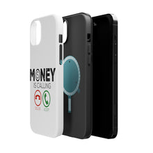 DistinctInk ToughCase for Apple iPhone, Compatible with MagSafe Charging - Money Is Calling Decline or Accept
