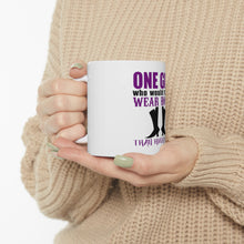DistinctInk Glossy White Coffee / Tea Mug - One Girl Who Would Rather Wear Boots Than Heels