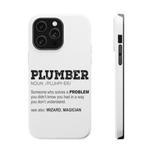 DistinctInk ToughCase for Apple iPhone, Compatible with MagSafe Charging - Plumber Definition - Solves A Problem