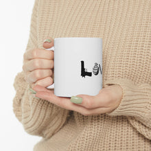 DistinctInk Glossy White Coffee / Tea Mug - Love Guns