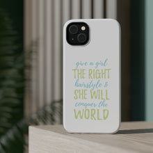 DistinctInk ToughCase for Apple iPhone, Compatible with MagSafe Charging - Girls With Right Hairstyle Will Conquer the World