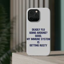 DistinctInk ToughCase for Apple iPhone, Compatible with MagSafe Charging - Deadly Flu? Good, Immune System is Rusty