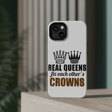 DistinctInk ToughCase for Apple iPhone, Compatible with MagSafe Charging - Real Queens Fix Each Other's Crowns