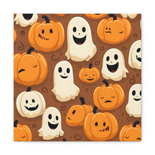DistinctInk Canvas Wall Art with "Boo-ttifull Skeleton Cartoon Pattern Pumpkin" for Halloween